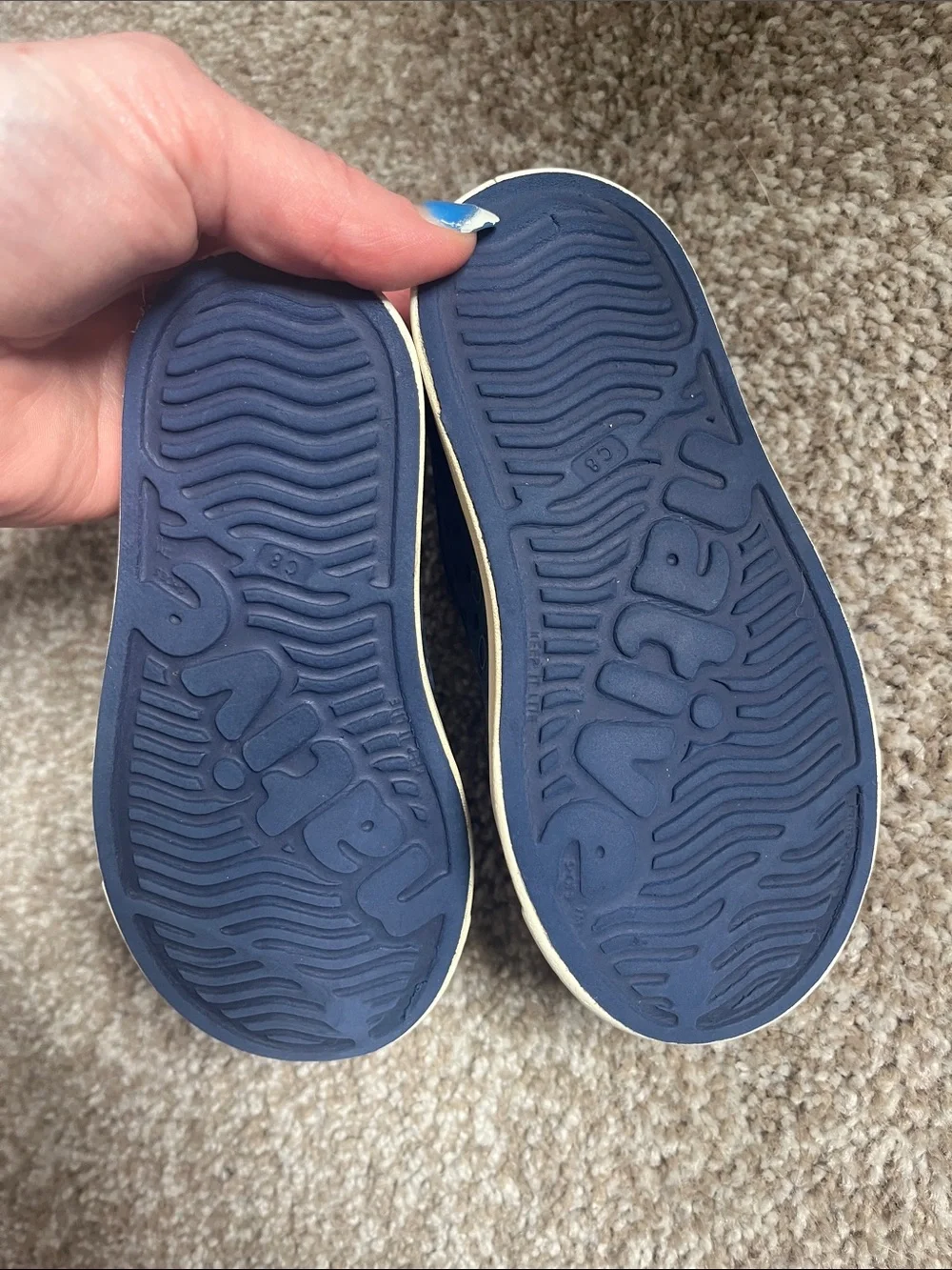 Native Jefferson Slip-On Kids Shoes Navy Size C8